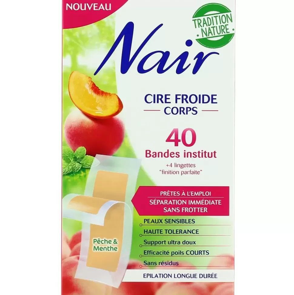 NAIR Bandes De Cire Froide Corps Peche & Menthe X40 Clearance